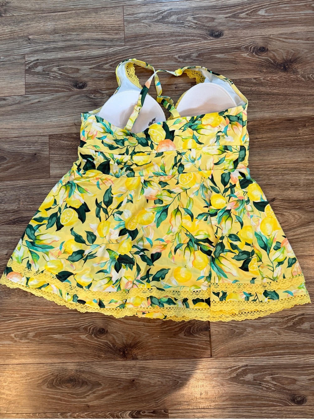 Torrid Yellow Floral Halter Swimdress with Lemon Print 3X - Picture 7 of 10